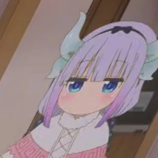 🙃 055d6e7a Kanna Kamui Miss Kobayashi's Dragon Maid คันนะ, อนิเมะ, มังกร, น่ารัก, สีหน้า, ผู้หญิง telegram sticker