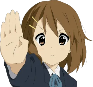 ✋ e887177d อนิเมะ, ผู้หญิง, หยุด, ท่าทาง, การ์ตูน telegram sticker