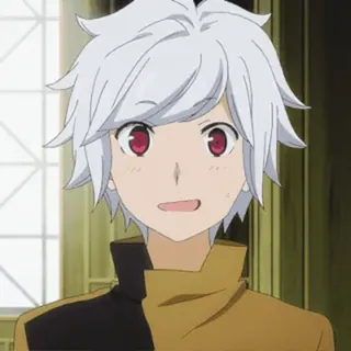 ⭐️ 8fa8b5d1 Bell Cranel Is It Wrong to Try to Pick Up Girls in a Dungeon? Anime, Personnage, Cheveux Blancs, Yeux Rouges, Fantasy, Héros whatsapp sticker