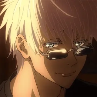 ⭐️ 9e3750d1 Gojo Satoru Jujutsu Kaisen Anime, Gojo Satoru, Jujutsu Kaisen, Personnage d'anime, Cheveux blancs, Lunettes, Sorcier whatsapp sticker