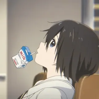 🫐 668b5f5a MILK Anime, Mädchen, Milch, Karton, Trinken, Süß telegram sticker