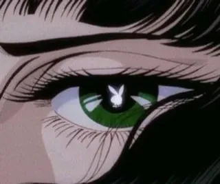 👁 bdd386ee глаз, женщина, аниме, плейбой, отражение whatsapp sticker