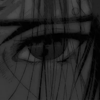 👁 e94f18d8 глаз, аниме, манга, черно-белое, рисунок, эскиз whatsapp sticker