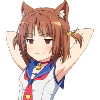 😏 35ffc70d Anime, Chica gato, Neko, Presumido, Chica anime, Pegatina whatsapp sticker