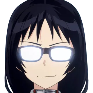 🕶 4f4c4c1a anime, chica, gafas, personaje, sonriendo whatsapp sticker