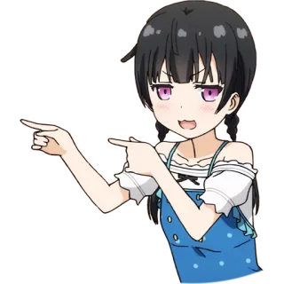 👈 51a58584 Anime, Chica, Señalando, Dibujos animados, Personaje, Mujer whatsapp sticker