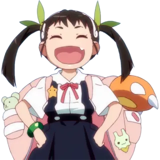 😆 64bfdaba Anime, chica, linda, uniforme escolar, mochila whatsapp sticker