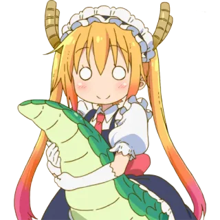 🐉 96780e6f Tohru Miss Kobayashi's Dragon Maid Anime, Dragón, Maid, Kawaii, Dibujos animados, Lindo, Divertido whatsapp sticker