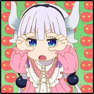 😈 97bebb45 Kanna Kamui Miss Kobayashi's Dragon Maid kanna, kanna kamui, miss kobayashi's dragon maid, anime, chibi, lindo, dragón whatsapp sticker
