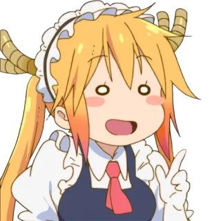 ☝ ae989f16 Tohru Miss Kobayashi's Dragon Maid Anime, Dragón, Maid, Tohru, Lindo, Divertido whatsapp sticker