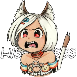 🐈 19ef6a28 HISSSS gatto, arrabbiato, soffio, animale, gatto ragazza, furry, carino telegram sticker