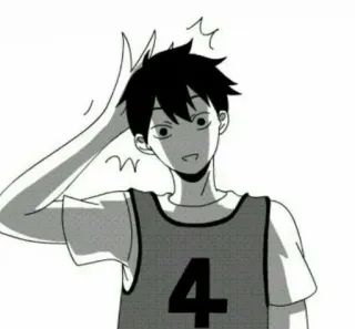 🖇 31ae8443 4 basketball, animé, manga, numéro 4, maillot whatsapp sticker