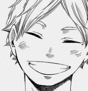 🖇 9c3ce80a animé, manga, garçon, souriant, joyeux whatsapp sticker