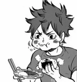 🖇 bfb937ef Hinata Shoyo Haikyuu!! Animé, Manga, Manger, Nourriture, Personnage whatsapp sticker