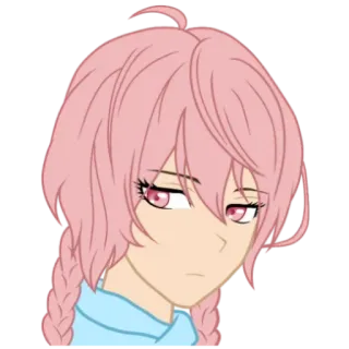 😒 cfaa488f Anime, Rambut pink, Kepang, Kartun, Gadis telegram sticker