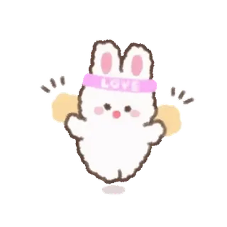💕 7ab4ba1c LOVE 兔子, 可爱, 爱, 运动 telegram sticker