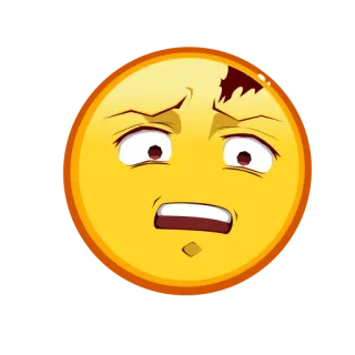 😧 1b628f57 表情符号, 受伤, 担心, 卡通, 脸, 表情 telegram sticker