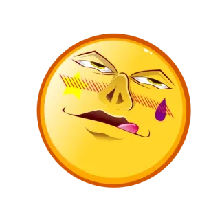 🤤 835614ad 表情符号, 得意, 表情, 脸, 黄色, 卡通 telegram sticker