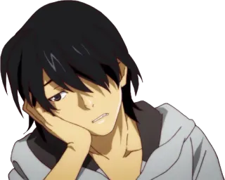 😒 6e56b6bb อนิเมะ, เบื่อ, ผู้ชาย, โมโนกาตาริ telegram sticker