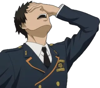 😫 6ec36fe7 อนิเมะ, ตำรวจ, เจ้าหน้าที่ตำรวจ, หงุดหงิด, เอามือกุมหน้า telegram sticker