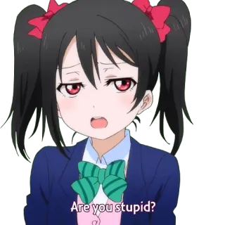 ❓ 22a69860 Are you stupid? аниме, вопрос, оскорбление, мультфильм whatsapp sticker