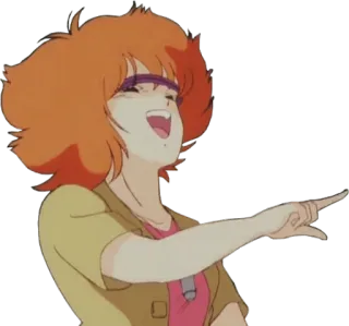 😂 44ec8f06 мультфильм, анимация, смех, указывает, аниме, женщина whatsapp sticker