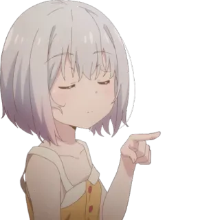 👉 66e6b7e1 Аниме, Девушка, Указывает, Персонаж, Милый whatsapp sticker