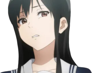 😰 805e23bf Аниме, Девушка, Школьная форма, Портрет whatsapp sticker