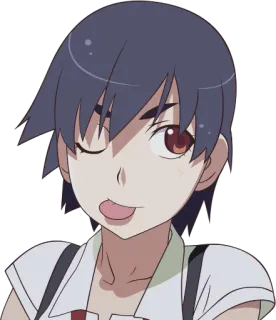 😋 a0904cf6 аниме, девушка, мультфильм, персонаж, подмигивание whatsapp sticker