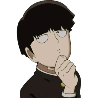 🤔 c148d892 Mob Mob Psycho 100 Аниме, Mob Psycho 100, Моб, Думает whatsapp sticker