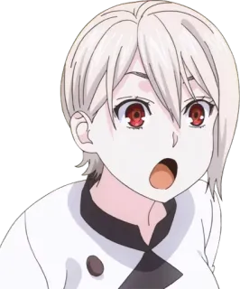 😮 d36237ea Alice Nakiri Food Wars!: Shokugeki no Soma аниме, Food Wars, Алиса Накири, удивлённый, повар, выражение whatsapp sticker