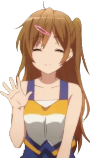 👋 d859a9c8 аниме, девушка, черлидер, машет whatsapp sticker