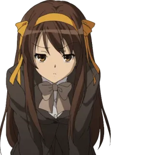 😐 f56cf8fa Haruhi Suzumiya The Melancholy of Haruhi Suzumiya Аниме, Девушка, Харухи Судзумия, Меланхолия Харухи Судзумии whatsapp sticker