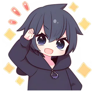 👋 2e06f653 Anime, Chibi, Mignon, Paillettes, Sweat à capuche telegram sticker