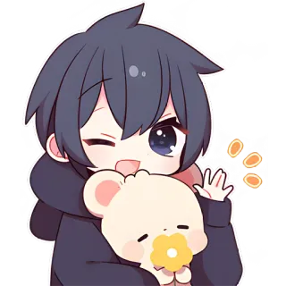 👋 82fbd4e2 Animé, Garçon, Mignon, Kawaii, Dessin animé, Personnage animé, Ours en peluche telegram sticker