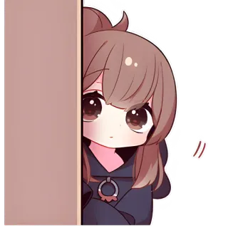 😶 a201ea08 Anime, Fille, Mignon, Kawaii, Sticker, Caché, Timide telegram sticker