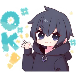 👌 f6385640 OK Anime, Dessin animé, Mignon, Okay, Ok, Approbation, Accord telegram sticker