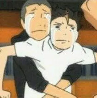 🏐 f57ccc48 Anime, weinend, traurig, Umarmung, emotional whatsapp sticker