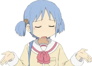 👐 369808a9 动漫, 女孩, 耸肩, 表情, 问题 telegram sticker