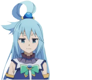 🤨 59a31ca2 Aqua Konosuba anime, character, girl, blue hair, funny, Aqua, Konosuba telegram sticker