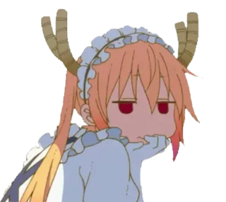 😒 9487e60e Tohru Miss Kobayashi's Dragon Maid Anime, Naga, Tohru, Kartun, Maid, Kobayashi telegram sticker