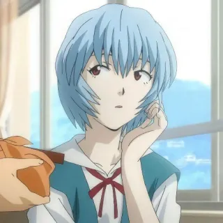 🙄 14aa5387 Rei Ayanami Neon Genesis Evangelion 动漫, 角色, 女孩, 礼物, 漫画, 蓝头发 telegram sticker