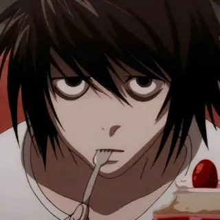 😐 ed16e588 L Death Note L, 死亡笔记, 动漫, 漫画, 侦探, 蛋糕 telegram sticker