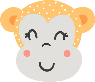 🙈 2c3f47c8 cute, animal, face, illustration, kawaii, cartoon whatsapp sticker