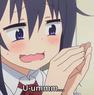 😖 695e2592 U-ummm... 动漫, 害羞, 紧张, 脸红, 可爱 telegram sticker