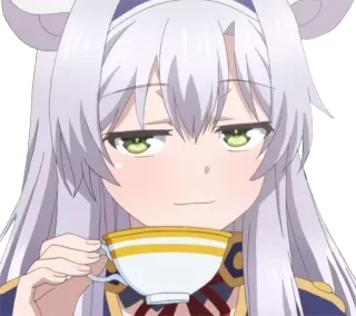 😏 a540dfae 动漫, 女孩, 茶, 卡哇伊, 得意, 可爱, 角色 telegram sticker