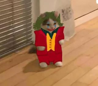 🔰 b2764c63 Joker แมว, โจ๊กเกอร์, ตลก, มีม, คอสเพลย์ telegram sticker