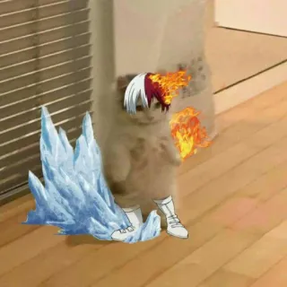 🔰 ea8d8415 Shoto Todoroki My Hero Academia แมว, โชโตะ โ Todoroki, อนิเมะ, My Hero Academia, ไฟ, น้ำแข็ง, การ์ตูน telegram sticker