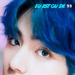 👀 57bcd720 EU EST OU DE คน, ภาพเหมือน, ผมสีฟ้า, ภาพระยะใกล้, ดวงตา telegram sticker
