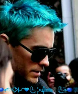 💙 7f8704fa Jared Leto 有名人, 俳優, ミュージシャン, メガネ, 青髪 telegram sticker